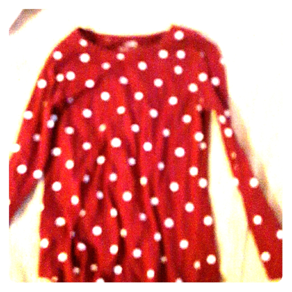 Polka dotted red shirt